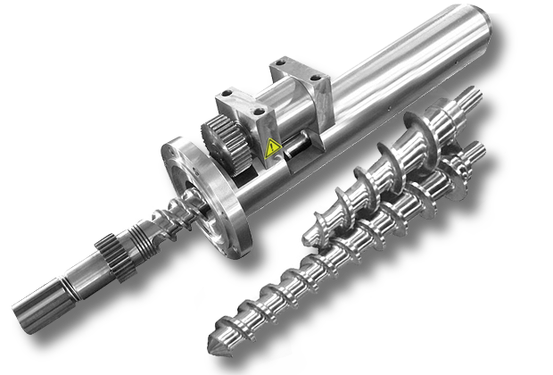 Tornillo y barril para máquina de caucho